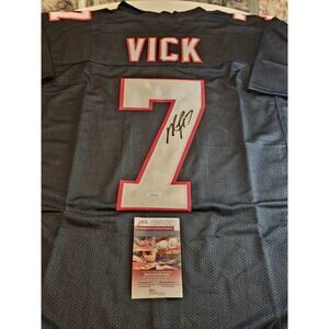 Michael Vick Autographed/Signed Jersey JSA COA Black Custom Jersey Mike